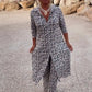 🔥2-teiliges Set aus bedrucktem Button-Down-Hemd und Hose