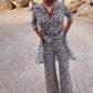 🔥2-teiliges Set aus bedrucktem Button-Down-Hemd und Hose
