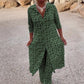 🔥2-teiliges Set aus bedrucktem Button-Down-Hemd und Hose