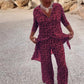 🔥2-teiliges Set aus bedrucktem Button-Down-Hemd und Hose