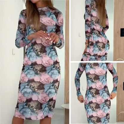 Dusk Rose – Schmal geschnittenes Midikleid