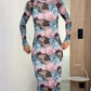 Dusk Rose – Schmal geschnittenes Midikleid
