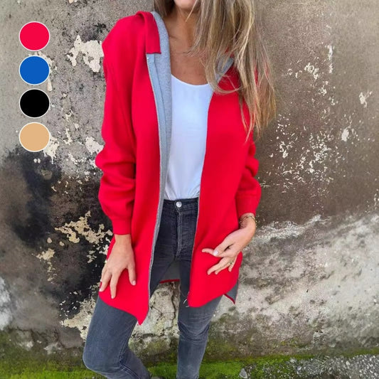🎉Schnäppchen 49% RABATT🎉Damenmantel mit Kapuze, Reißverschluss und Taschen