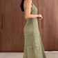 A-Linien-Maxikleid mit Häkelstrickstruktur