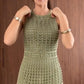 A-Linien-Maxikleid mit Häkelstrickstruktur