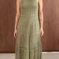 A-Linien-Maxikleid mit Häkelstrickstruktur