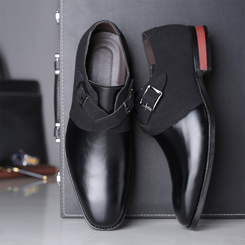 Modische Lederschuhe mit Farbblockdesign für Herren