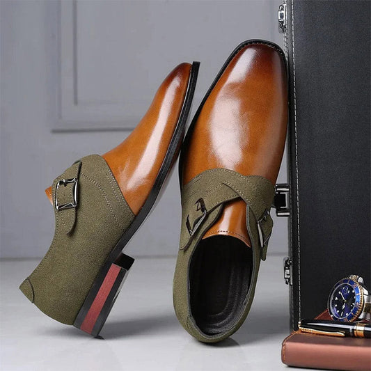 Modische Lederschuhe mit Farbblockdesign für Herren