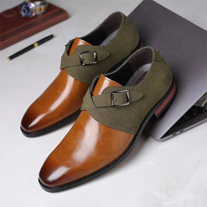 Modische Lederschuhe mit Farbblockdesign für Herren