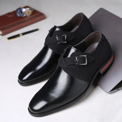 Modische Lederschuhe mit Farbblockdesign für Herren