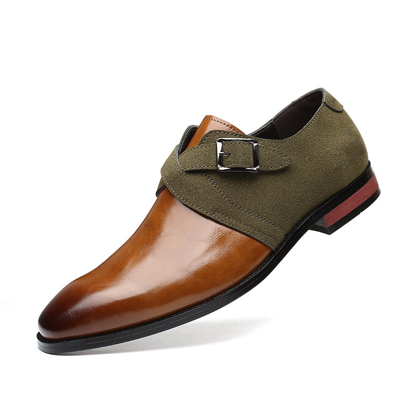 Modische Lederschuhe mit Farbblockdesign für Herren