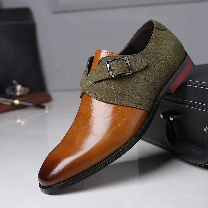 Modische Lederschuhe mit Farbblockdesign für Herren