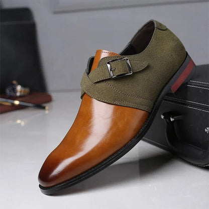 Modische Lederschuhe mit Farbblockdesign für Herren