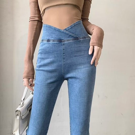 🔥Neuer Hot Sale: 49 % Rabatt👖 Hochgeschnittene, elastische Micro-Flare-Jeans