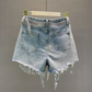 Punk-Jeansshorts mit Fransen