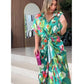 Lässiges Damen-Hemdkleid mit Print und Knöpfen und unregelmäßiger Schnürung