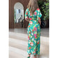 Lässiges Damen-Hemdkleid mit Print und Knöpfen und unregelmäßiger Schnürung