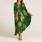 Elegantes, lockeres Kleid mit V-Ausschnitt und Print für Damen