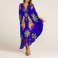 Elegantes, lockeres Kleid mit V-Ausschnitt und Print für Damen