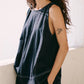 Damen-Set aus Tanktop mit Rundhalsausschnitt und Shorts mit hoher Taille