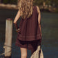 Damen-Set aus Tanktop mit Rundhalsausschnitt und Shorts mit hoher Taille