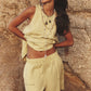 Damen-Set aus Tanktop mit Rundhalsausschnitt und Shorts mit hoher Taille