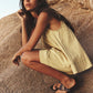 Damen-Set aus Tanktop mit Rundhalsausschnitt und Shorts mit hoher Taille