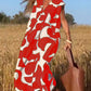 Lässiges Damenkleid mit geometrischen Farbblöcken