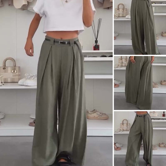 🎁Schneller Verkauf 49% RABATT🔥Leichte, gerüschte Hose mit weitem Bein für Damen