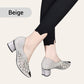 🔥Zeitlich begrenzter Rabatt👡Slipper aus Mesh mit Kristallen und dickem Absatz