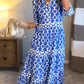 🎉Frühlings-Sonderangebot 49% Rabatt🌸💐Maxikleid für Damen mit geometrischem Print und V-Ausschnitt