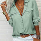 Damen-Hemd mit einfarbigem Revers und langen Ärmeln und Button-Down-Kragen