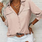 Damen-Hemd mit einfarbigem Revers und langen Ärmeln und Button-Down-Kragen