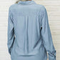 Damen-Hemd mit einfarbigem Revers und langen Ärmeln und Button-Down-Kragen