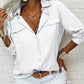 Damen-Hemd mit einfarbigem Revers und langen Ärmeln und Button-Down-Kragen