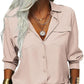 Damen-Hemd mit einfarbigem Revers und langen Ärmeln und Button-Down-Kragen