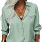 Damen-Hemd mit einfarbigem Revers und langen Ärmeln und Button-Down-Kragen