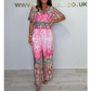 🌷Sommer-Schnäppchen – 49% Rabatt🩵Jumpsuit mit Boho-Print und weitem Bein