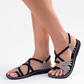Flache Sandalen mit geflochtenem Riemen für Frauen