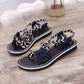 Flache Sandalen mit geflochtenem Riemen für Frauen