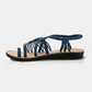 Flache Sandalen mit geflochtenem Riemen für Frauen