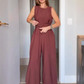 Eleganter, ärmelloser Jumpsuit mit weitem Bein für Damen
