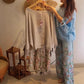 👗 Damen-Set aus locker sitzender Bluse und weiten Hosen mit Blumendruck