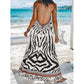 🌸Begrenztes Angebot: 50% Rabatt🌸Maxi-Slipkleid mit Zebra-Leopardenmuster