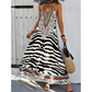 🌸Begrenztes Angebot: 50% Rabatt🌸Maxi-Slipkleid mit Zebra-Leopardenmuster