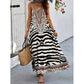 🌸Begrenztes Angebot: 50% Rabatt🌸Maxi-Slipkleid mit Zebra-Leopardenmuster