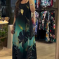🌸49% rabatt🌸Damen lockeres bedrucktes ärmelloses Maxikleid