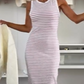 Gestreiftes Slim Fit Tankkleid für Damen