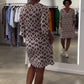 💕Lässiges A-Linien-Kleid mit V-Ausschnitt und Print für Damen