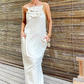 Elegantes Maxikleid mit Spaghettiträgern und floralem Akzent für Damen